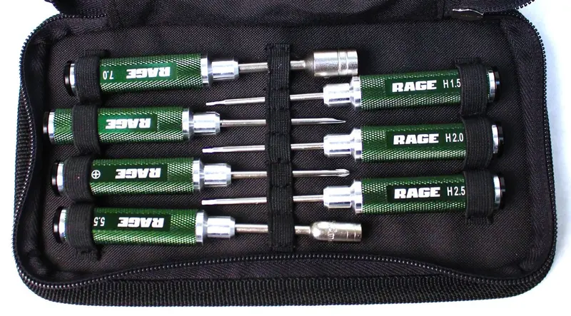 Rage Rc Tool Set, Case, Machined, Seven Piece, Rgr1500 1
