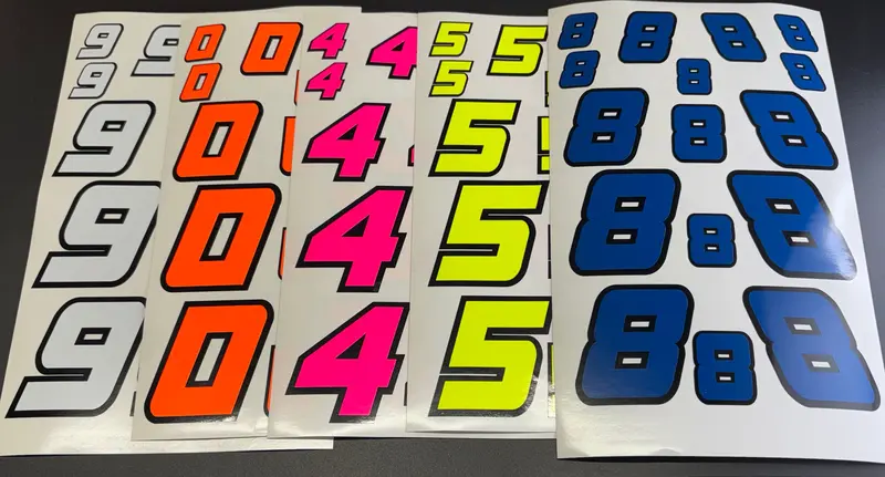 Rc Racing Numbers Design #1 With Black Edge 1