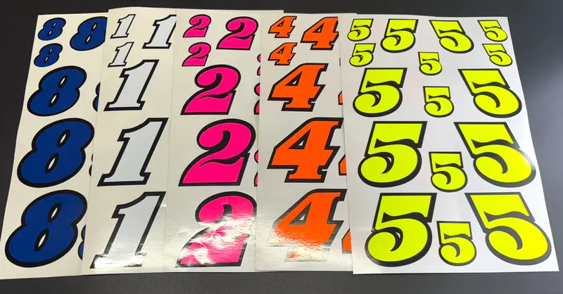 Rc Racing Numbers Design #2 With Black Edge 1
