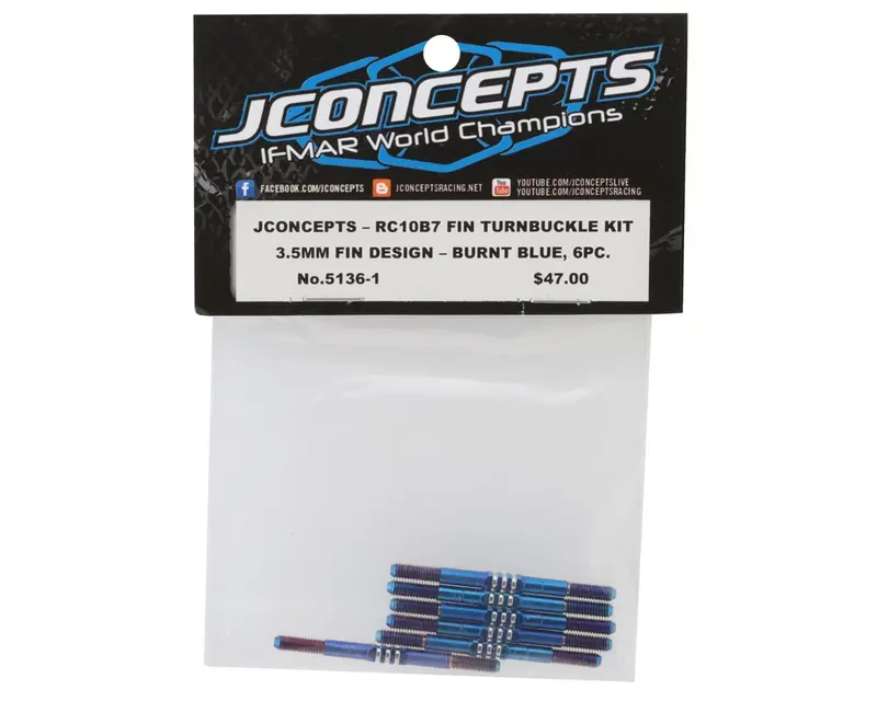 Rc10 B7/B7d Fin Titanium Turnbuckle (Burnt Blue) (6), Jco51361 2