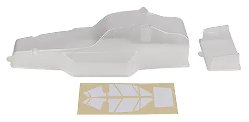 Rc10 Classic Protech Body And Wing, Clear, With Window Masks, Asc-6159 1