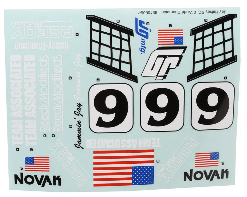 Rc10 Jay Halsey Wc Decal Sheet, Asc-6398 1