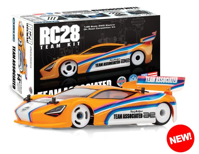 Rc10 Rc28r 1/28 2Wd Team Kit W/Mako X Body, Wheels & Tires (Clear), Asc-20168 1