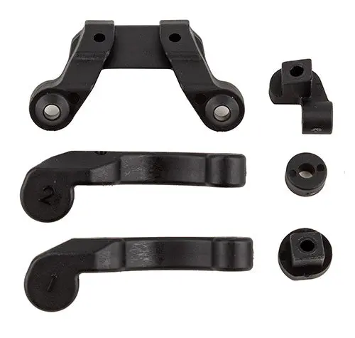 Rc10b6.4 Front Wing Mount, Fan Mounts, And Battery Brace Shim Set Asc-91978 1