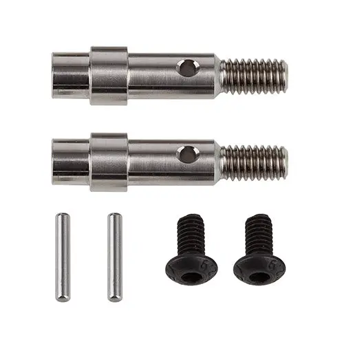Rc10b6 Ft Hex Adapter Front Axles, Titanium Asc-71181 1
