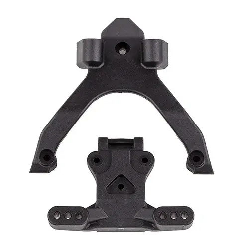 Rc10b7 Ft Top Plate And Ballstud Mount, Carbon, Asc-92404 1