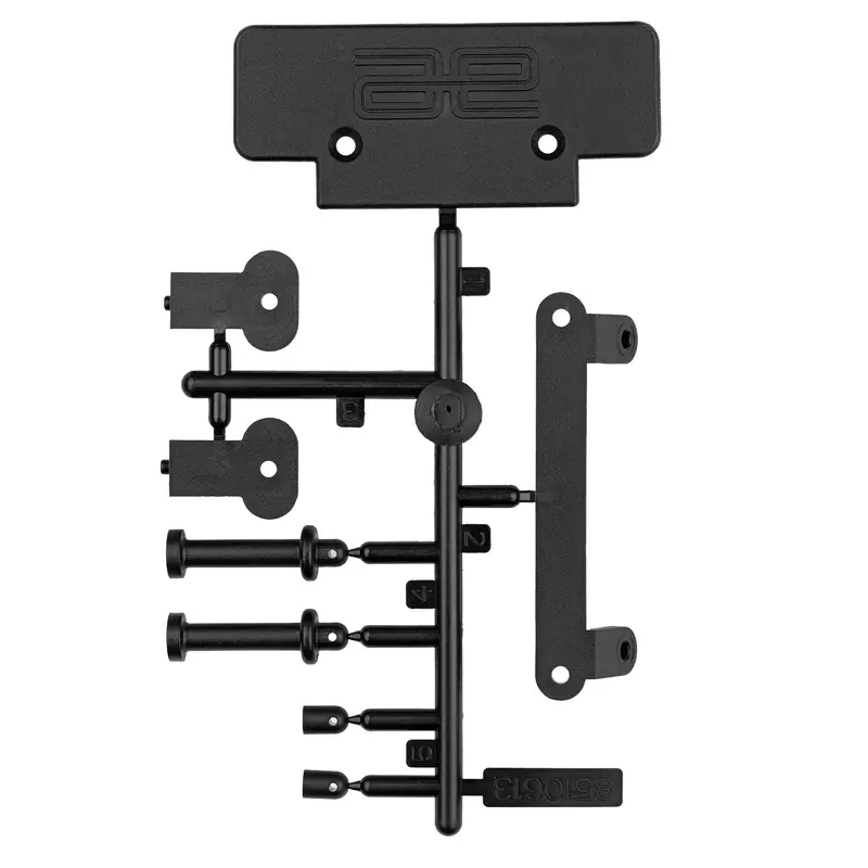 Rc10t Black Front Bulkhead, Bumper And Body Mounts, Asc-7814 1