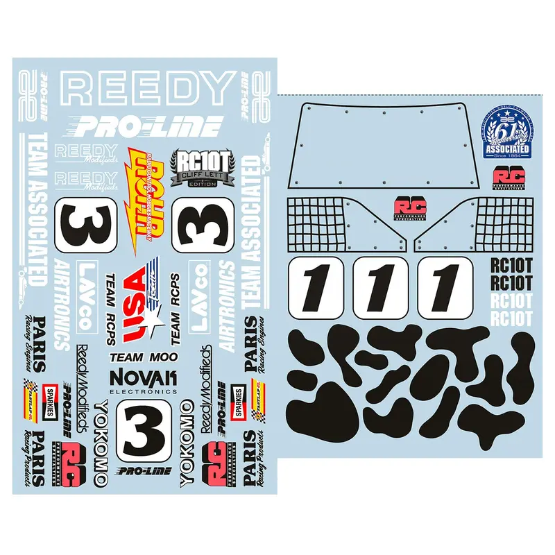 Rc10t Cliff Lett Team Moo Decal Sets, Asc-7834 1