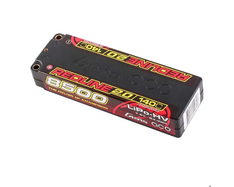 Redline 2.0 2S Lihv Battery 140C (7.6V/8500Mah) W/5Mm Bullets, Gea85002s14d5 1