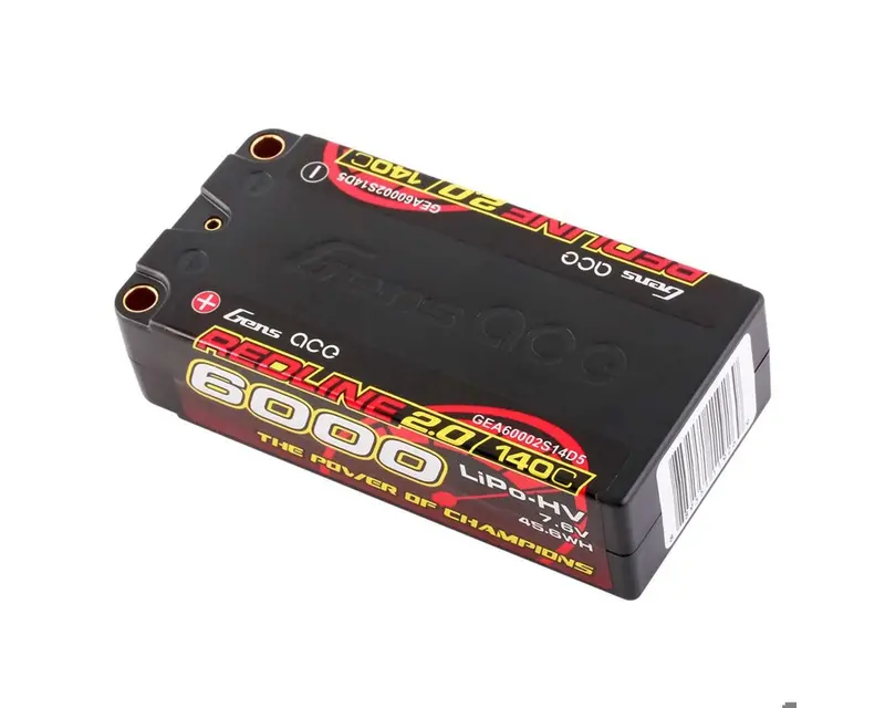 Redline 2.0 2S Shorty Lihv Battery 140C (7.6V/6000Mah) W/5Mm Bullets, Gea60002s14d5 1
