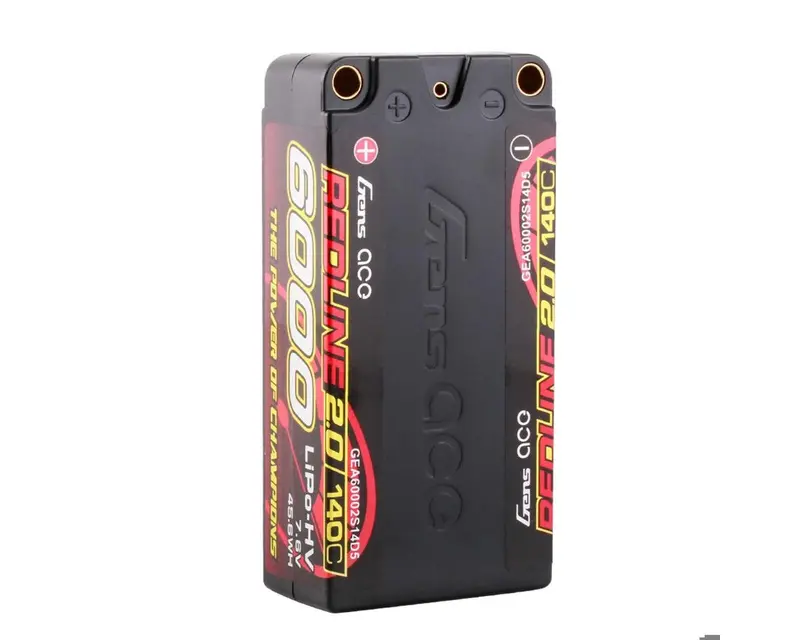 Redline 2.0 2S Shorty Lihv Battery 140C (7.6V/6000Mah) W/5Mm Bullets, Gea60002s14d5 2