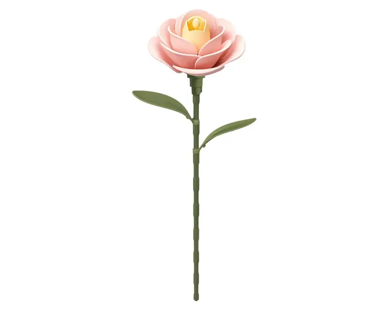 Robotime Light Pink Camellia Diy Miniature 3D Plastic Model Kit, Roead012 1
