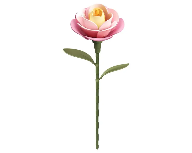 Robotime Pink Camellia Diy Miniature 3D Plastic Model Kit, Roead011 1