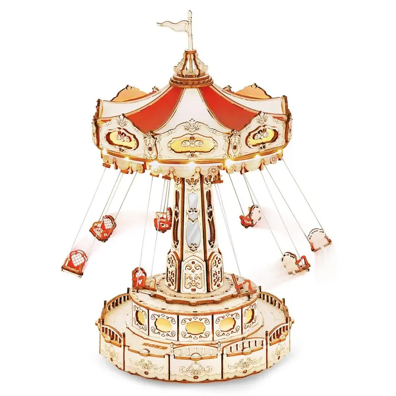 Robotime-Rokr Swing Ride Diy Music Box 3D Puzzle, Roeea02 1