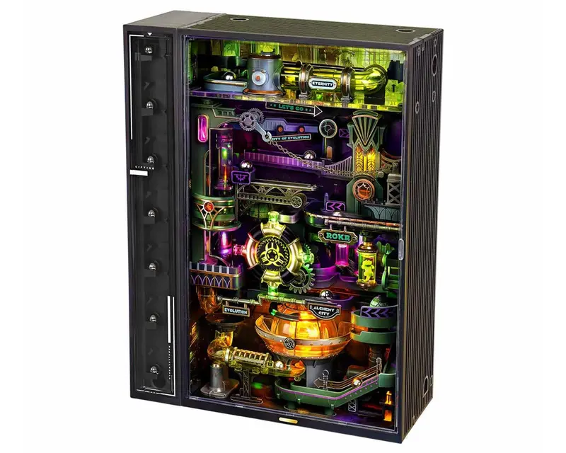 Rokr Alchemy City With Automatic Ascent Mechanical 3D Marble Run, Roemr04s 1