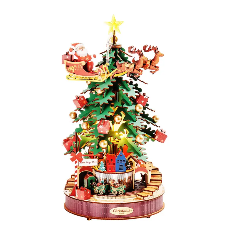 Rolife Christmas Melody Tree Diy Music Box 3D Puzzle, Roeams01 1