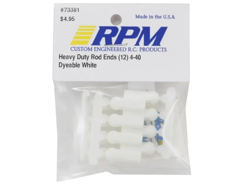 Rpm Heavy Duty 4-40 Rod Ends (White) (12), Rpm-73381 1