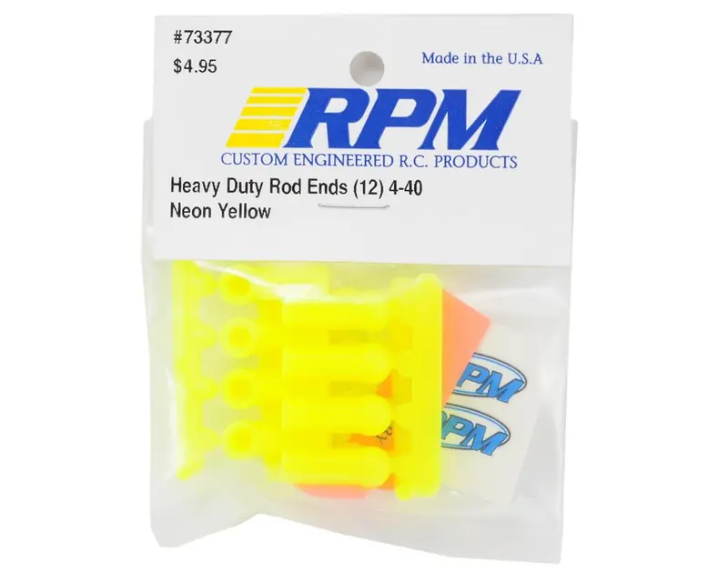 Rpm Heavy Duty 4-40 Rod Ends (Yellow) (12), Rpm-73377 1