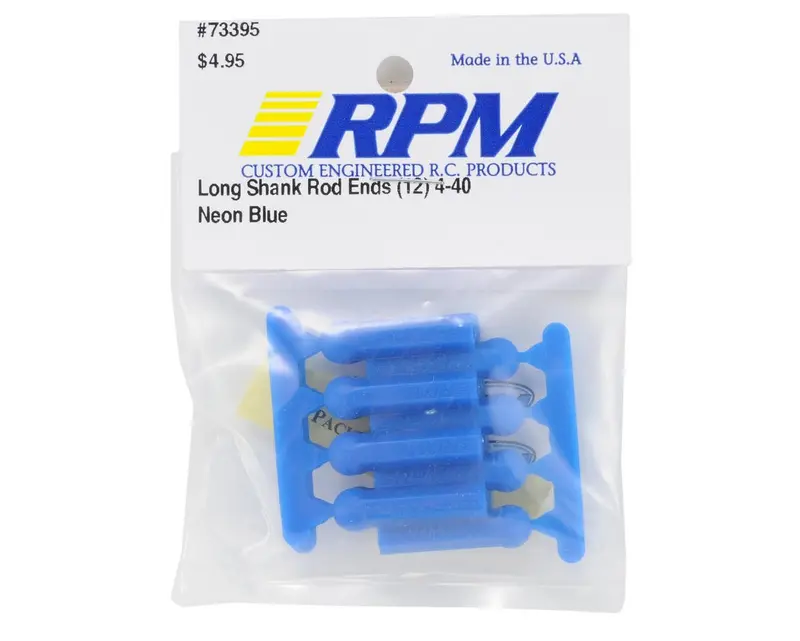 Rpm Long Shank 4-40 Rod Ends (Blue) (12), Rpm-73395 1