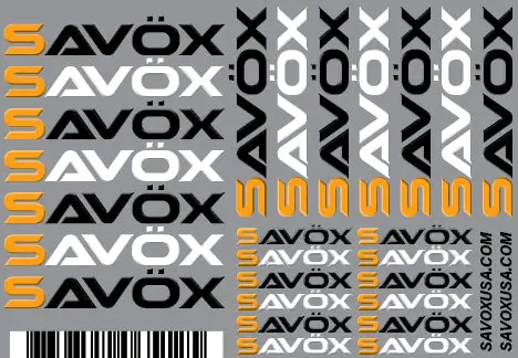 Savox Logo Sticker Set 5.73"X4", Savstickerset 1