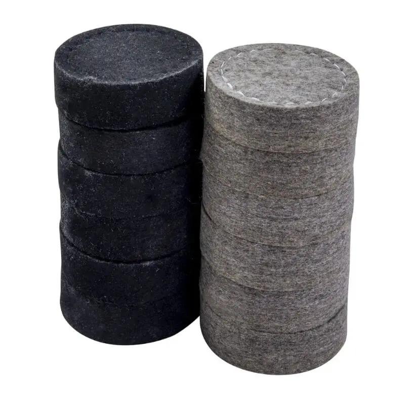 Set Of 12 Mississippi Felt Pucks 3 3/8"  76Mm 1