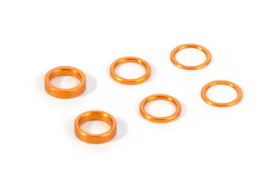Set Of Alu Shims 6.37X8.4Mm (0.5Mm, 1.0Mm, 2.0Mm) - Orange 1