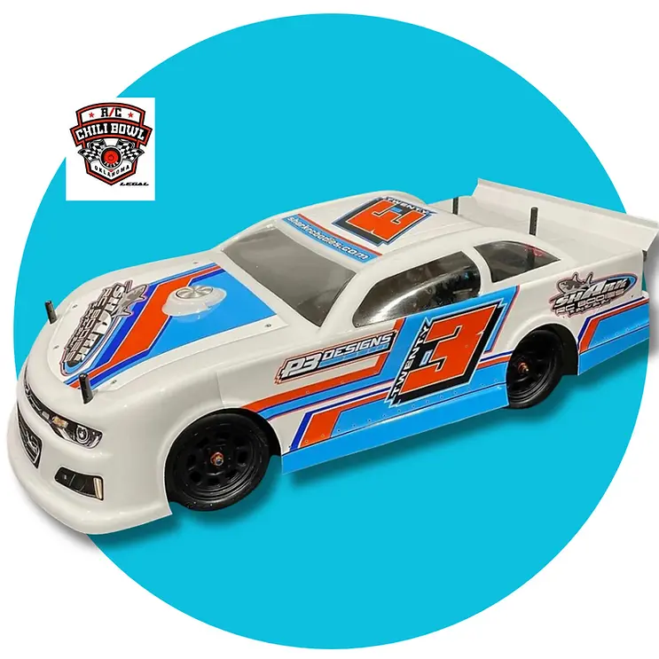 Shark Rc Knockout 2023 Camaro Body,  W/ Chili Bowl Style Spoiler, Clear 1