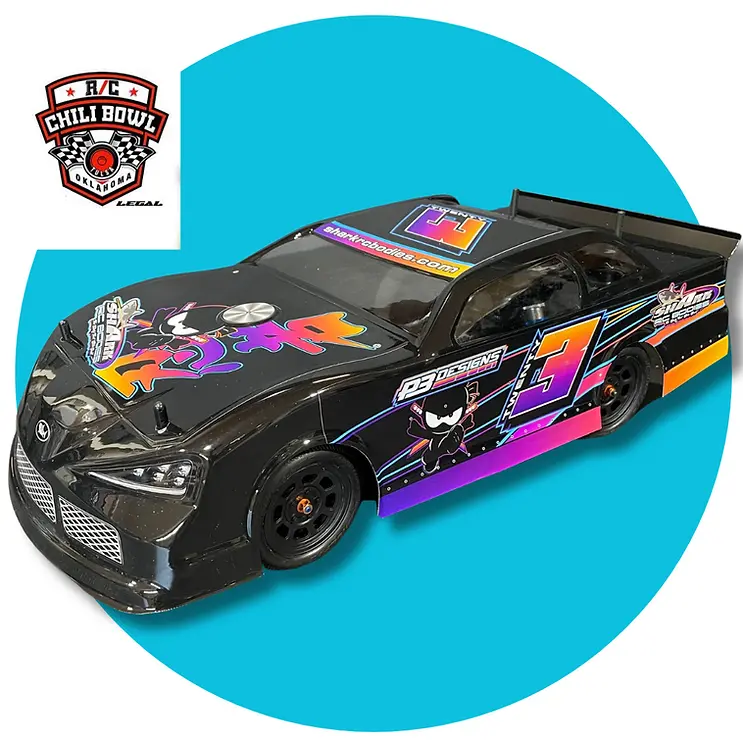 Shark Rc Ninja Body, W/ Chili Bowl Style Spoiler,  Clear 1
