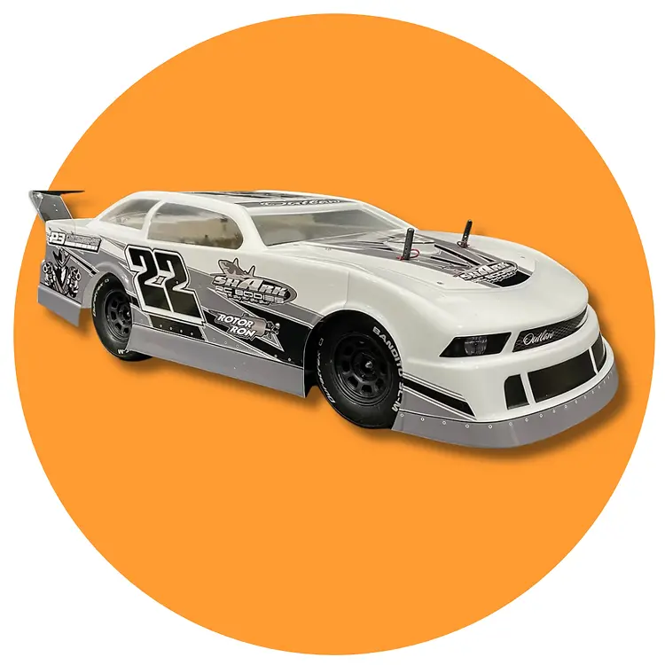 Shark Rc Outlaw Body,  W/ Chili Bowl Style Spoiler, Clear 1