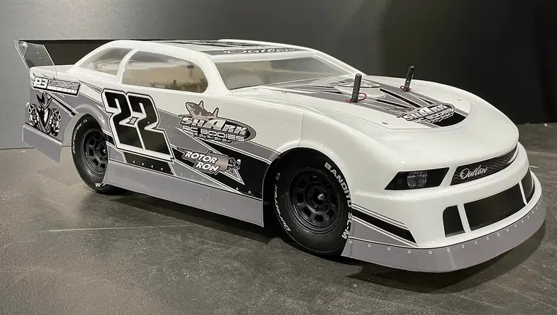 Shark Rc Outlaw Body, W/ Chili Bowl Style Spoiler, Clear 2