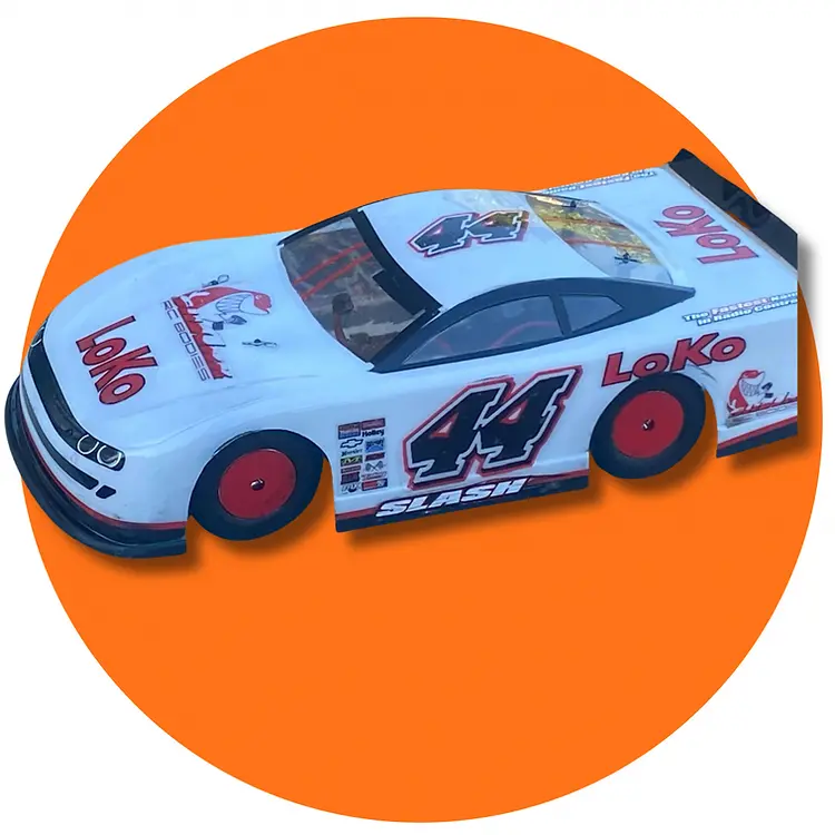 Shark Rc The Punisher Body, W/ Chili Bowl Style Spoiler, Clear 1