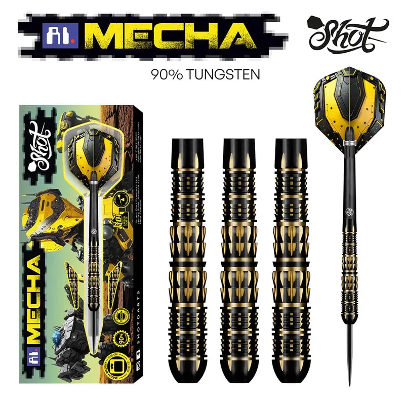 Shot Ai Mecha Steel Tip Darts Set 90% Tungsten 22G 1