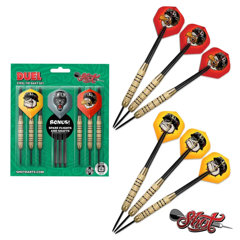 Shot Duel Steel Tip Dart Pack-Two Set-High Quality Steel 1