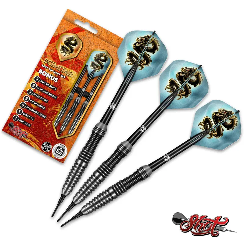 Shot Scimitar Soft Tip Darts Set-Professional Stainless Steel 1