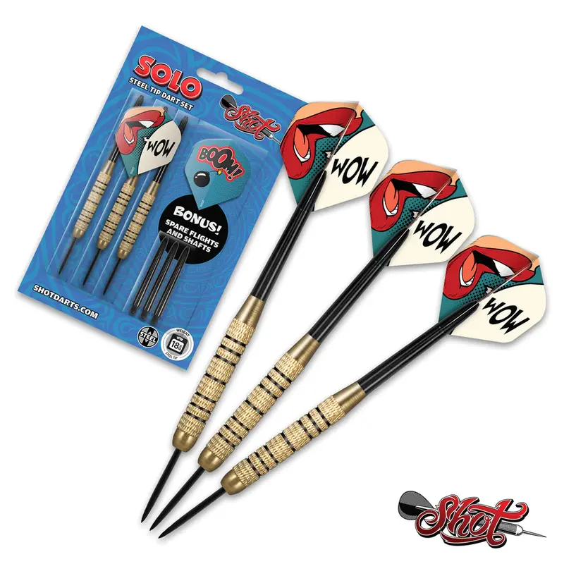Shot Solo Steel Tip Darts Set-High Quality Steel 1