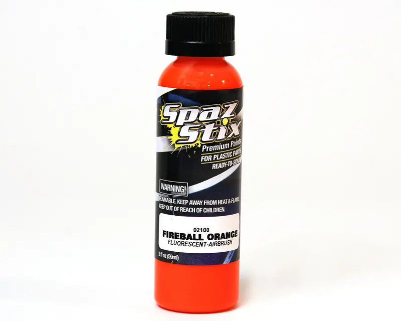 Spaz Stix Fireball Orange Fluorescent Airbrush Paint, 2Oz, 02100 1
