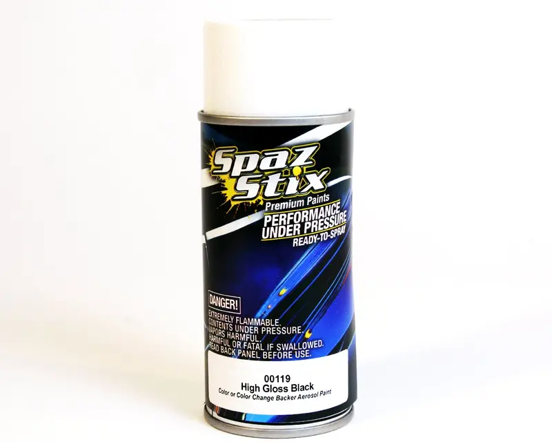 Spaz Stix High Gloss Black/Backer Aerosol Paint, 00119 1