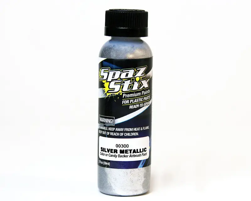 Spaz Stix Metallic Silver/Candy Backer, Airbrush Ready Paint, 00300 1