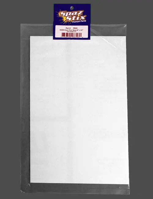Spaz Stix Rc 0.030" Clear Poly Sheet 8.5"X11", Szx95030 1