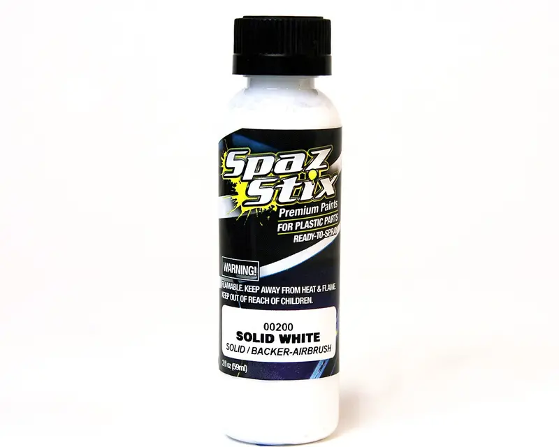 Spaz Stix Solid White/Backer, Airbrush Paint, 2Oz, 00200 1