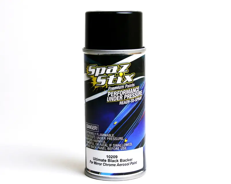 Spaz Stix Ultimate Black Backer Mirror Chrome Aerosol Paint, 10209 1