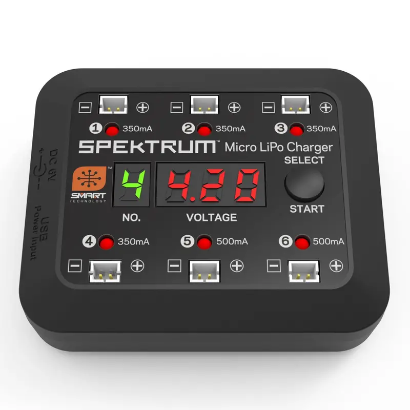 Spektrum Micro 6 Port Dc/Usb 1S Lipo Charger 1