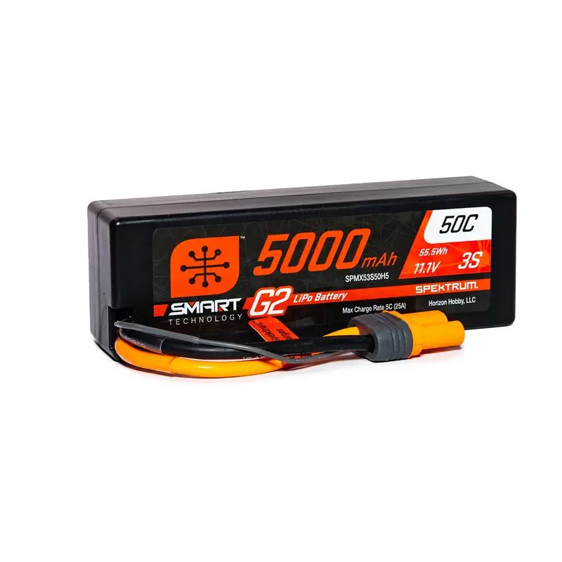 Spektrum Rc 11.1V 5000Mah 3S 50C Smart G2 Hardcase Lipo Battery: Ic5, Spmx53s50h5 1