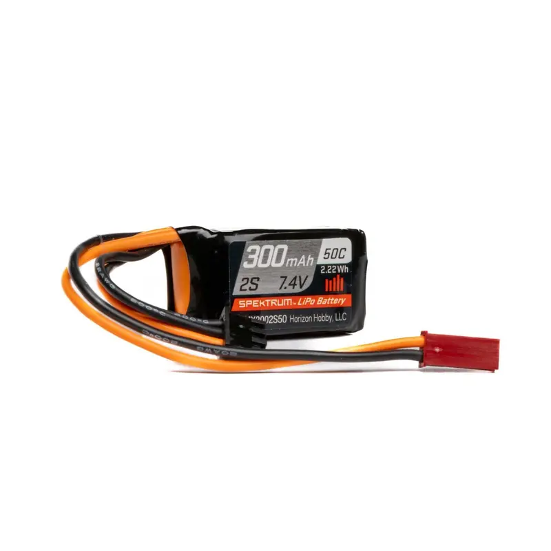 Spektrum Rc 7.4V 300Mah 2S 50C Lipo Battery: Jst-Rcy, Spmx3002s50 1