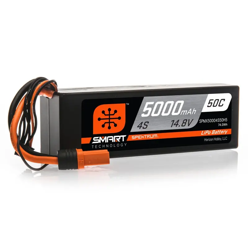 Spektrum Smart 4S 14.8V Lipo Battery, 50C 5000Mah, Ic5, Spmx50004s50h5 1