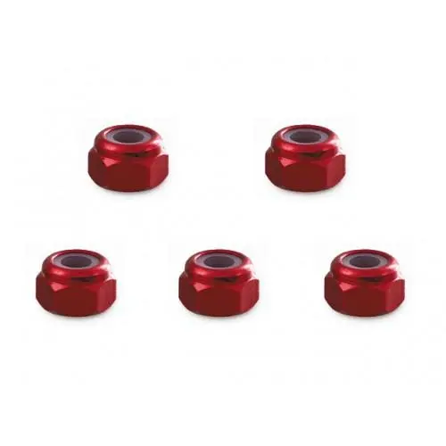 Square Rc 3Mm Nut, Aluminum, Red, Sge-13R 1