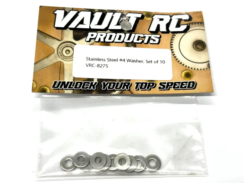 Stainless Steel #4 Washer, Set Of 10, Vrc-8275 2