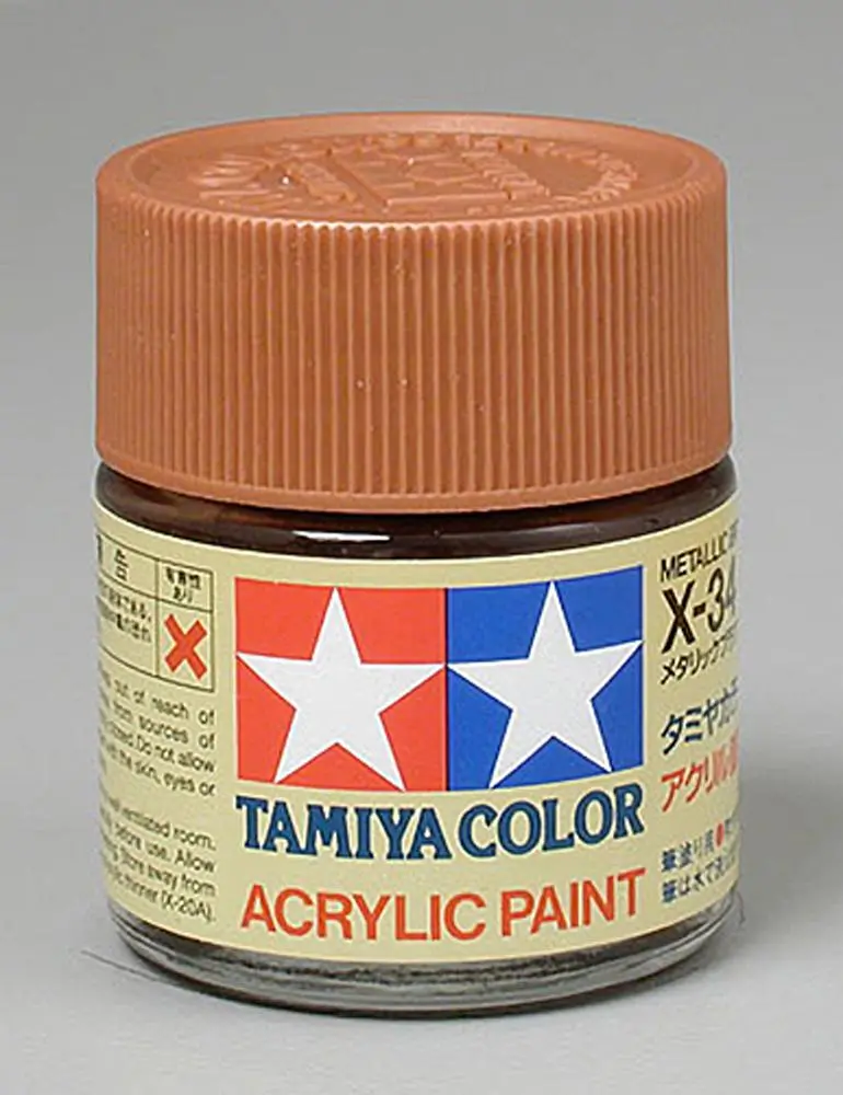 Tamiya X-34 Acrylic Paint, Metallic Brown, 3/4 Oz, 81034 1