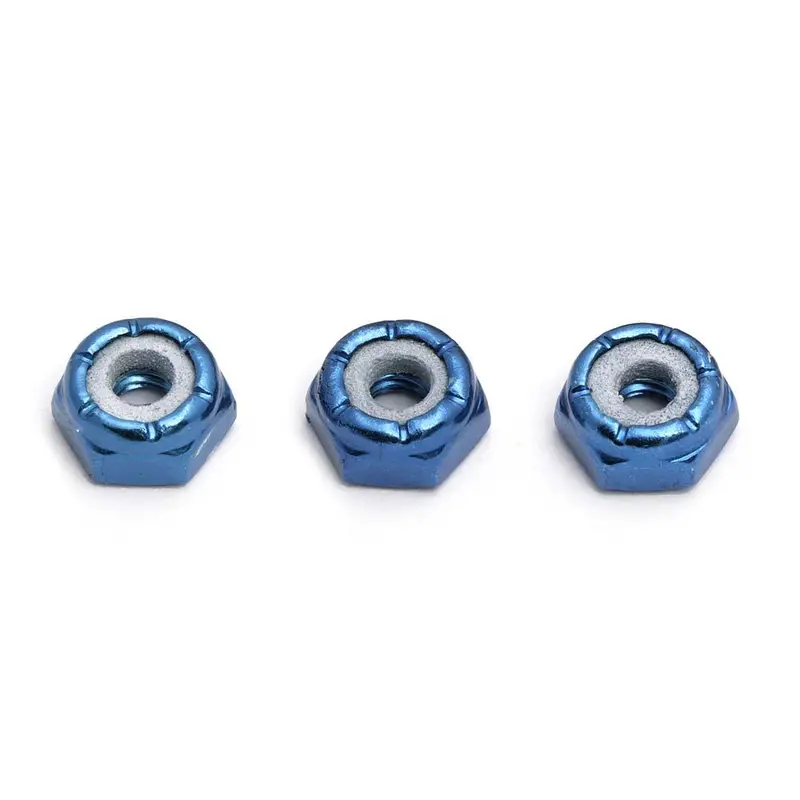 Team Associated 8/32 Locknuts, Aluminum, Blue, 3438 1