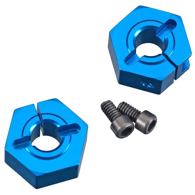 Team Associated Front Clamping Wheel Hexes, Aluminum, 12Mm, 9893 1